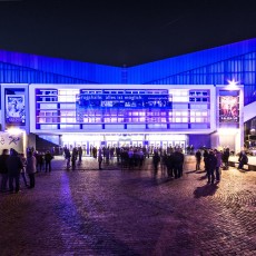 Die Grugahalle bei Nacht